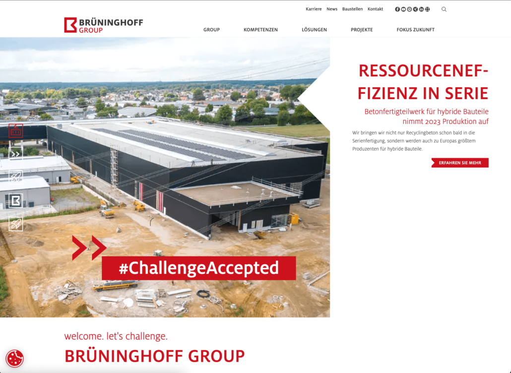 Screendesign Brüninghoff Internetseite