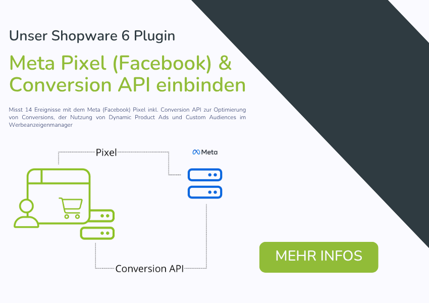 Grafik zum media:meets Plugin für Shopware 6 Plugin zur Integration des  Meta Pixel (Facebook) und Conversion API.