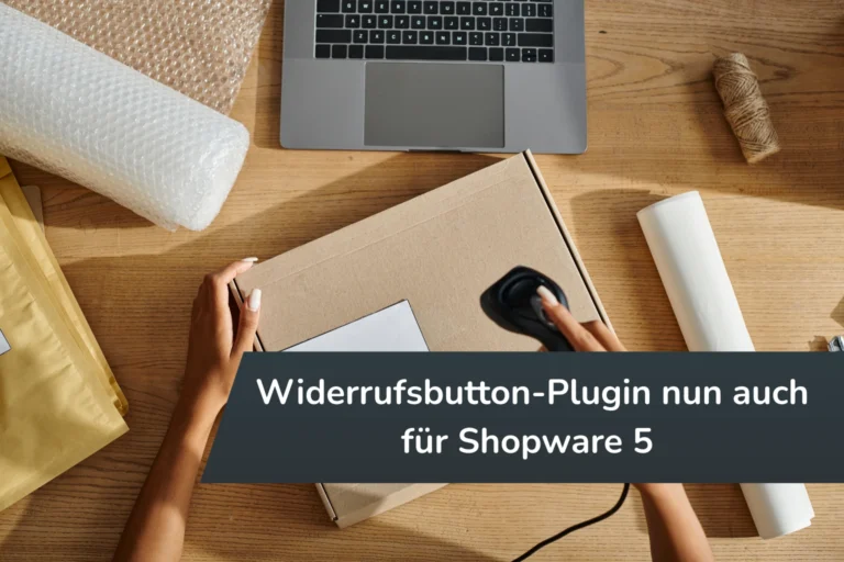 Versandpaket wird gescannt – Hinweis auf Widerrufsbutton-Plugin für Shopware 5 im Onlinehandel